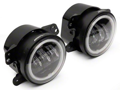 4-Inch LED Fog Lights with Full Halo; Black (20-25 Jeep Gladiator JT)