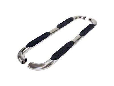 4-Inch Oval Bent Nerf Side Step Bars; Polished (20-25 Jeep Gladiator JT)