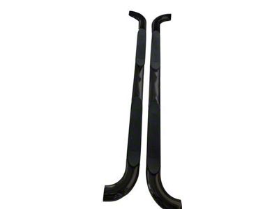 4-Inch Oval Straight Nerf Side Step Bars; Black (20-25 Jeep Gladiator JT)
