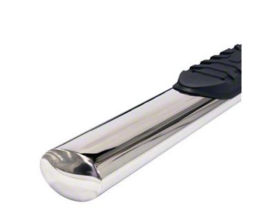 4-Inch Oval Straight Nerf Side Step Bars; Polished (20-25 Jeep Gladiator JT)