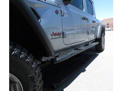 4X Series 4-Inch Oval Side Step Bars; Black (20-25 Jeep Gladiator JT)