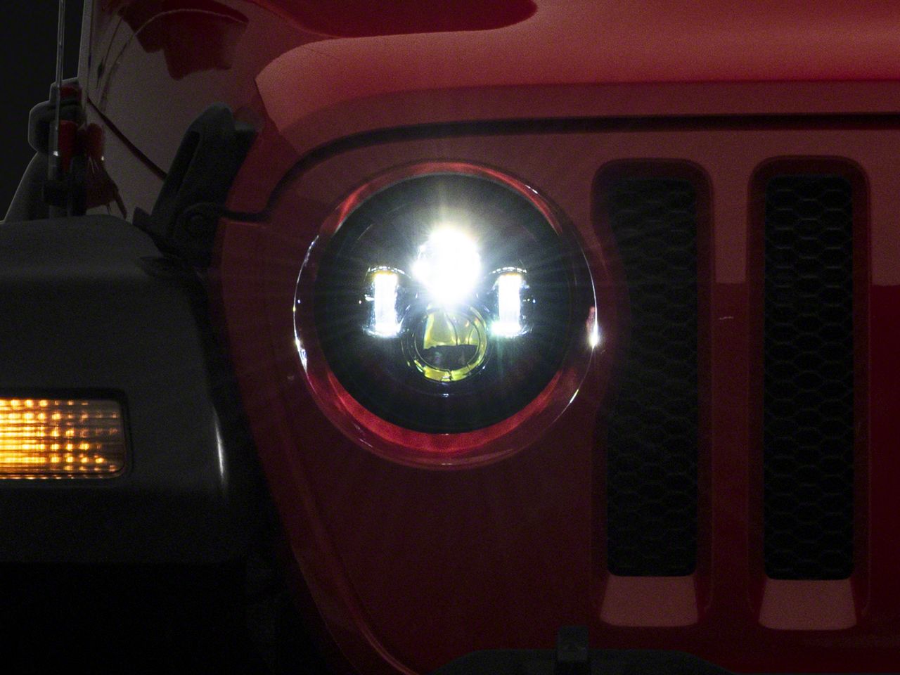Jeep Gladiator 7-Inch LED Headlights; Black Housing; Clear Lens