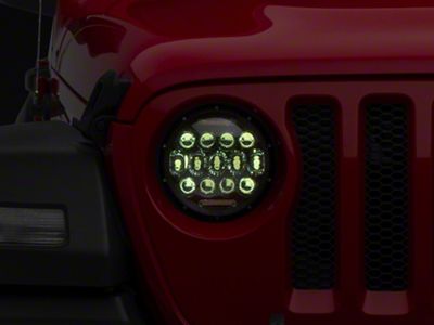 Quake LED Tempest 9-Inch RGB Headlights; Black Housing; Clear Lens (20-25 Jeep Gladiator JT)