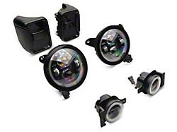 9-Inch LED RGB Halo Headlight, LED RGB Fog Light and LED Tail Light Package (20-24 Jeep Gladiator JT w/ Factory Halogen Tail Lights)