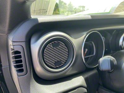 A/C Vent Accent Trim; Domed Carbon Fiber (20-25 Jeep Gladiator JT)