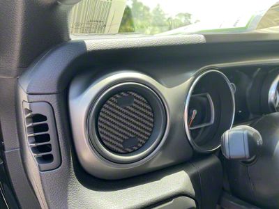 A/C Vent Accent Trim; Raw Carbon Fiber (20-25 Jeep Gladiator JT)
