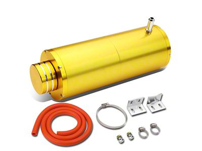 Aluminum Coolant Overflow Tank; Gold (Universal; Some Adaptation May Be Required)