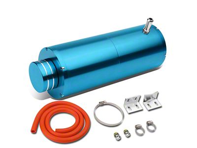 Aluminum Coolant Overflow Tank; Light Blue (Universal; Some Adaptation May Be Required)