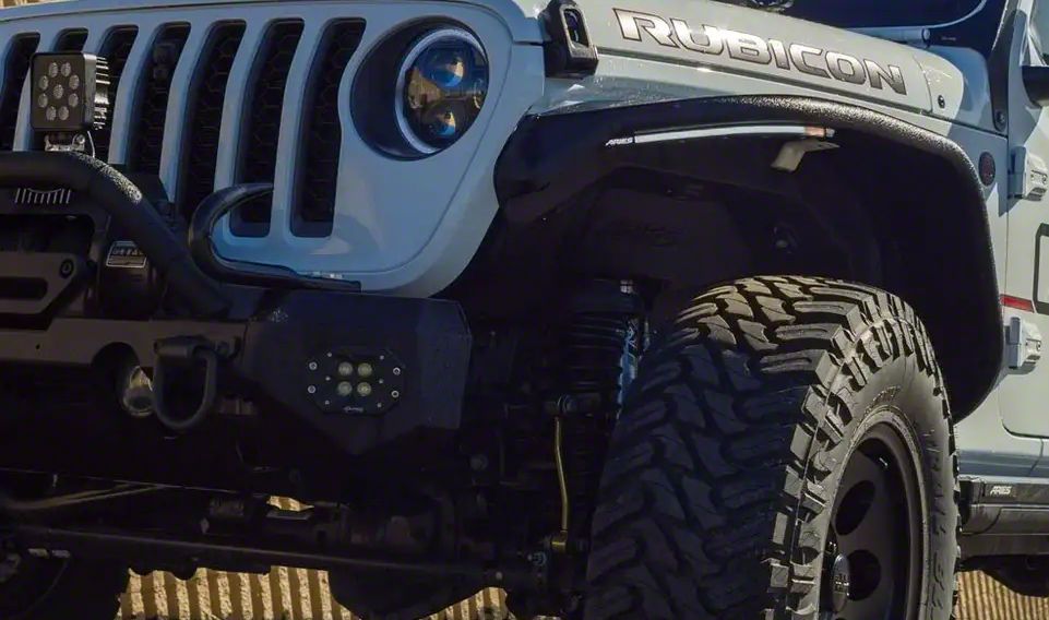 Jeep Gladiator Aluminum Front Fender Flares with LED Lights; Textured
