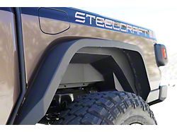 Aluminum Rear Fender Liners; Fine Textured Black (20-26 Jeep Gladiator JT)