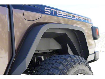 Aluminum Rear Fender Liners; Fine Textured Black (20-26 Jeep Gladiator JT)