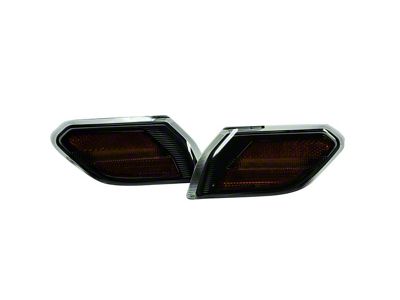 Amber LED Front Fender Side Marker Lights; Smoked (20-25 Jeep Gladiator JT)