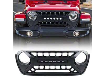 American Modified Armor Grille with LED Off-Road Lights; Black (20-25 Jeep Gladiator JT)