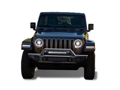 Armour Heavy Duty Front Bumper with 20-Inch LED Light Bar and Cube Lights (20-25 Jeep Gladiator JT)