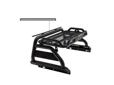 Atlas Roll Bar with 40-Inch LED Light Bar; Black (20-25 Jeep Gladiator JT)