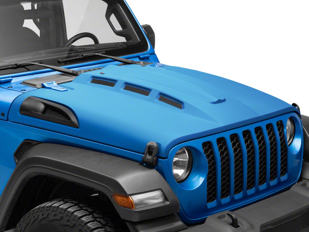 thumbnail image 2 of Xprite Vented Steel Hood With Heat Extraction For 2018-2024 Jeep Wrangler JL & Gladiator JT – Unpainted 2 of 6