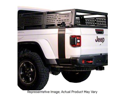 Bedside Stripe Graphic; Matte Black (20-25 Jeep Gladiator JT)