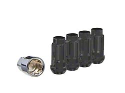 Black Acorn Wheel Locks; M14x1.5; Set of 4 (20-25 Jeep Gladiator JT)