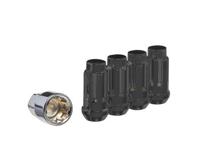 Black Acorn Wheel Locks; M14x1.5; Set of 4 (20-25 Jeep Gladiator JT)