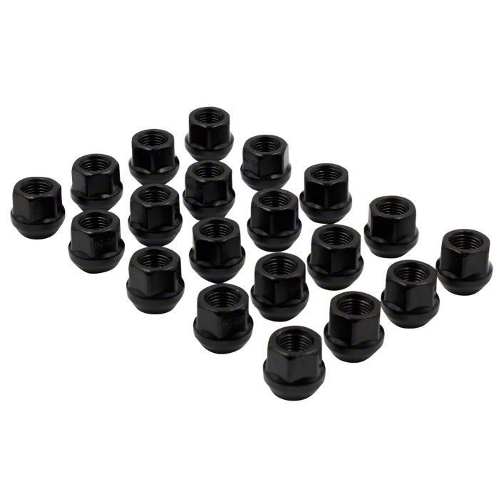 Jeep Gladiator Black Bulge Acorn Lug Nut Kit; 14mm x 1.5; Set of 20 (2024 Jeep Gladiator JT