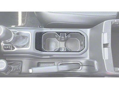 Center Console Cup Holder Accent Trim; Forged Carbon Fiber (20-25 Jeep Gladiator JT)