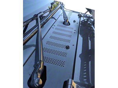 Center Cowl Cover with Nozzle Relocation; Smooth Black (20-25 Jeep Gladiator JT, Excluding Mojave)