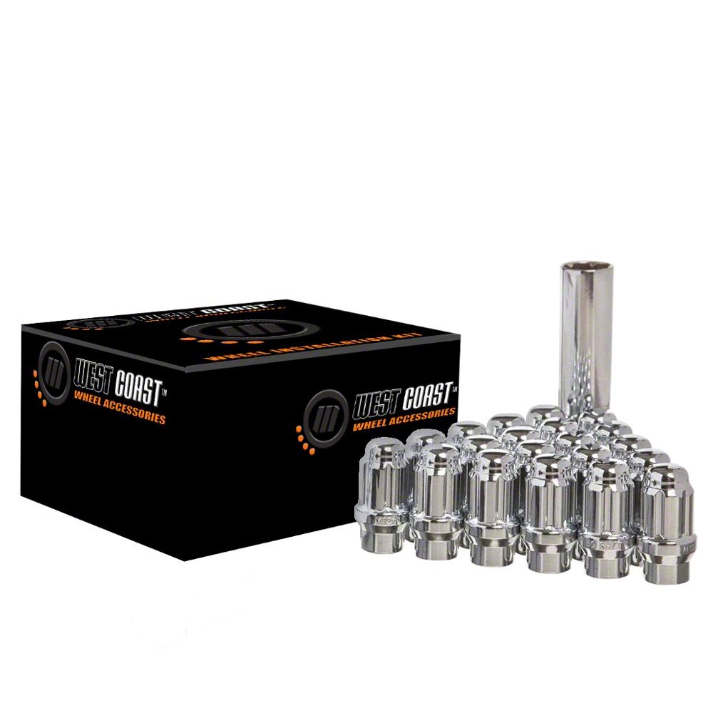 Jeep Gladiator Chrome Acorn Spline ET Lug Nuts; M14x1.5; Set of 20 (20