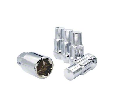 Chrome Acorn Wheel Locks; M14x1.5; Set of 5 (20-25 Jeep Gladiator JT)