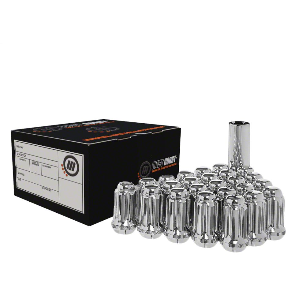 Jeep Gladiator Chrome Spline Lug Nuts; M14x1.5; Set of 20 (2024 Jeep Gladiator JT) Free Shipping
