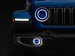 ColorSMART Chasing RGB Halo LED Headlights with Fog Lights; Black Housing; Clear Lens (20-26 Jeep Gladiator JT)