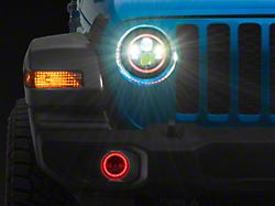 ColorSMART RGB Halo LED Headlights with Fog Lights; Black Housing; Clear Lens (20-25 Jeep Gladiator JT)