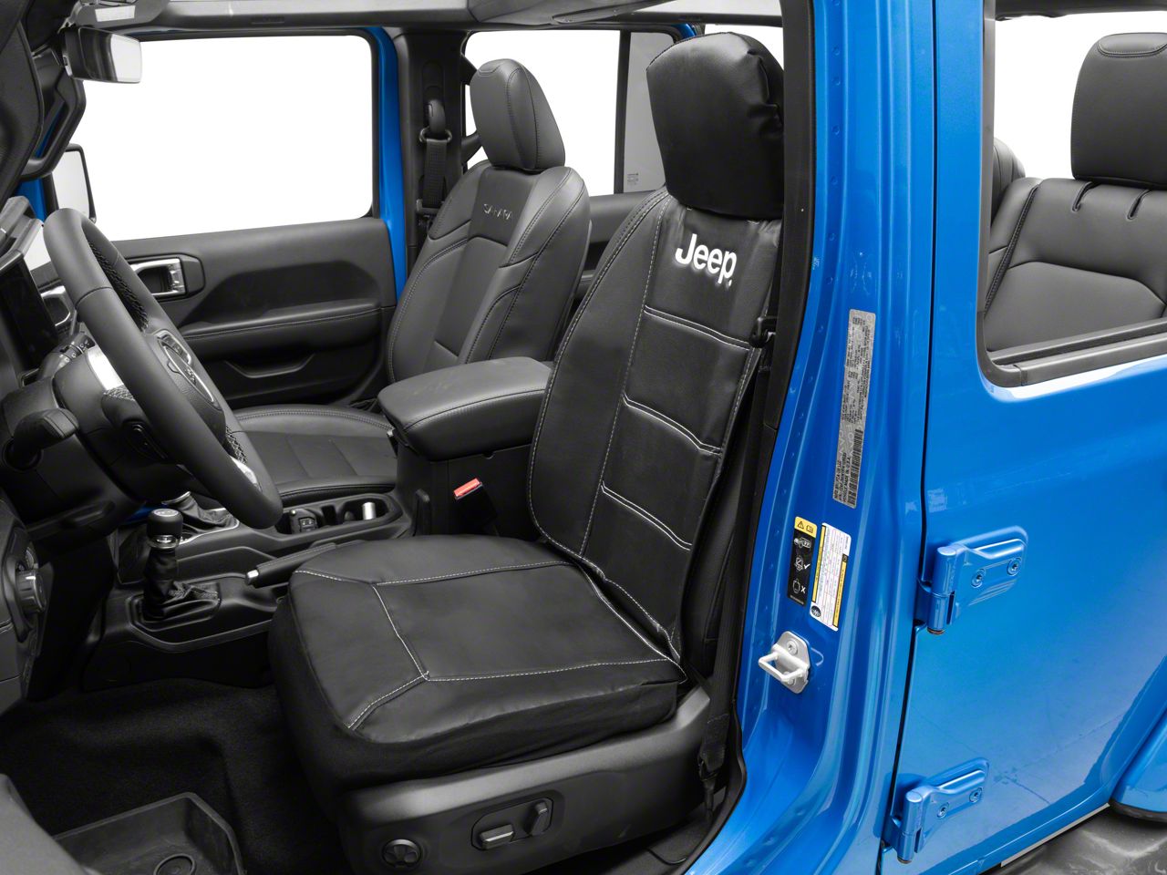Jeep Gladiator Deluxe Sideless Seat Cover with Jeep Logo; Black