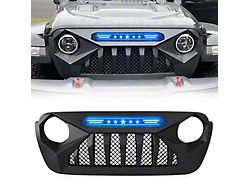 American Modified Demon Grille with Blue 5 Star Lights Bar (20-26 Jeep Gladiator JT)