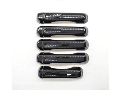 Chrome Delete Door Handle Covers; Gloss Black (20-25 Jeep Gladiator JT)