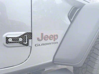 Door Hinge Overlays; Forged Carbon Fiber (20-25 Jeep Gladiator JT)