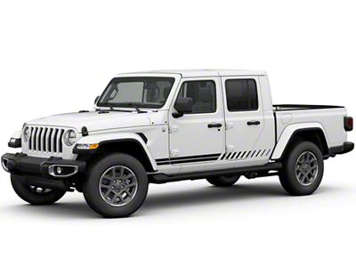 Double Hash Stripes; Gloss Black (20-25 Jeep Gladiator JT)