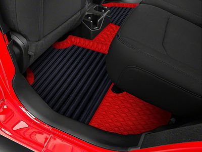 F1 Hybrid Front and Rear Floor Mats; Full Red (20-25 Jeep Gladiator JT)