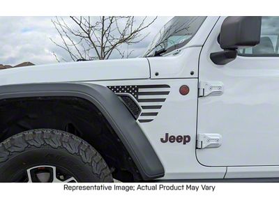 Fender Flag Vent Decals; Carbon Fiber Black (20-25 Jeep Gladiator JT)