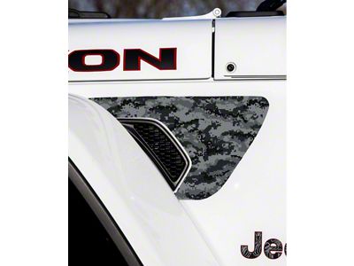Fender Vent Premium Wrap Decal; Black Digital Camo (20-25 Jeep Gladiator JT)