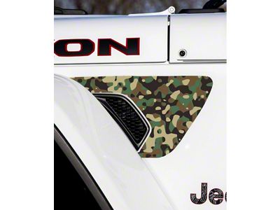 Fender Vent Premium Wrap Decal; Brown and Green Camo (20-25 Jeep Gladiator JT)