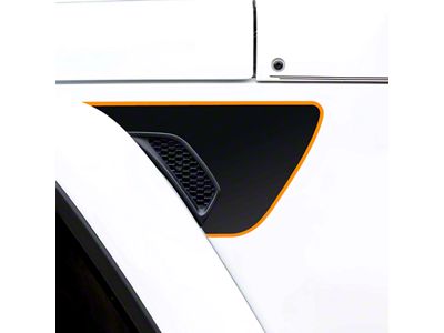 Fender Vent Premium Wrap Decal; Matte Black with Golden Yellow Outline (20-25 Jeep Gladiator JT)