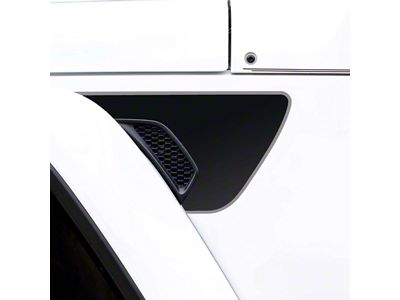 Fender Vent Premium Wrap Decal; Matte Black with Gray Outline (20-25 Jeep Gladiator JT)