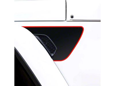 Fender Vent Premium Wrap Decal; Matte Black with Orange Outline (20-25 Jeep Gladiator JT)