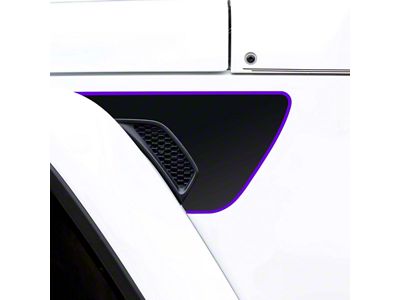 Fender Vent Premium Wrap Decal; Matte Black with Purple Outline (20-25 Jeep Gladiator JT)