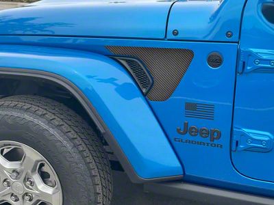 Fender Vent Surround Accent Trim; Raw Carbon Fiber (20-25 Jeep Gladiator JT)