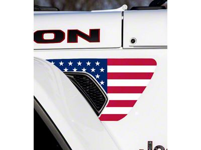 FLAG Fender Vent Premium Wrap Decal; Red White and Blue (20-25 Jeep Gladiator JT)