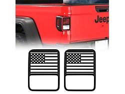 Flag Style Tail Light Guards; Black (20-25 Jeep Gladiator JT w/ Factory Halogen Tail Lights)