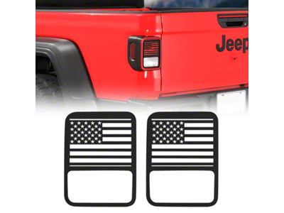 Flag Style Tail Light Guards; Black (20-25 Jeep Gladiator JT w/ Factory Halogen Tail Lights)
