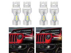 Front DRL and Turn Signal LED Bulbs; 6000K (20-26 Jeep Gladiator JT, Excluding Sport)
