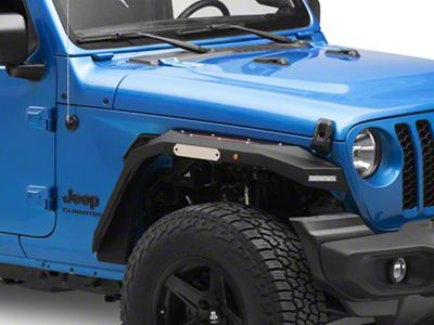 Front Fender Flares with LED Strip; Textured Black (20-25 Jeep Gladiator JT)